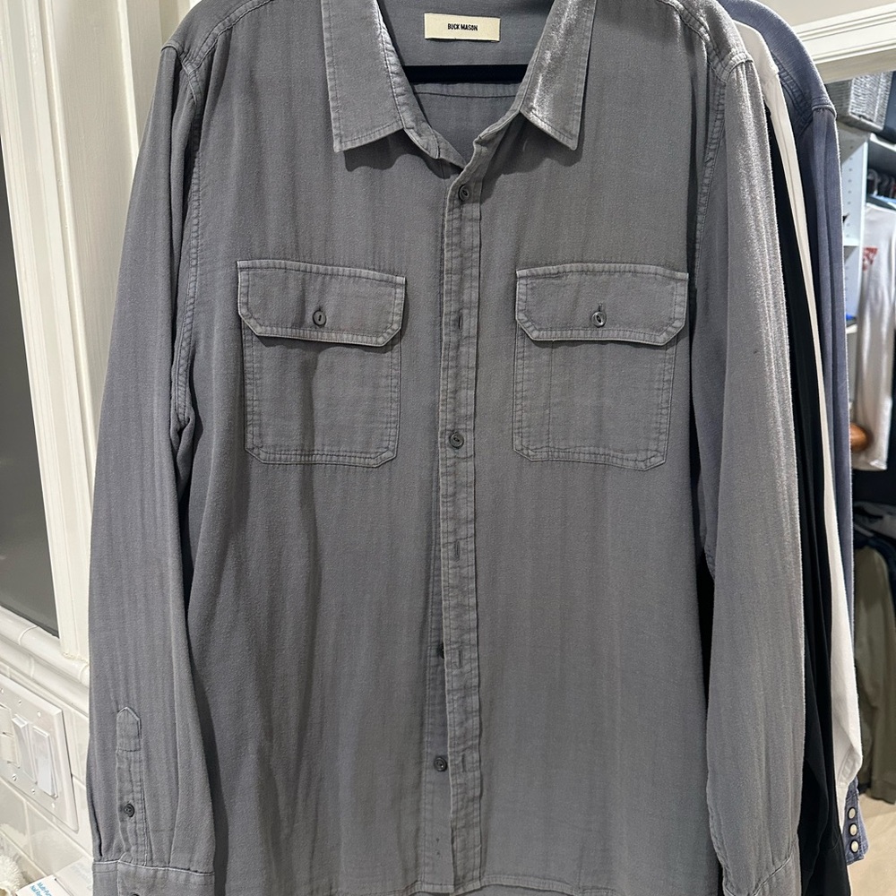 Buck Mason Gray Button-Up Shirt